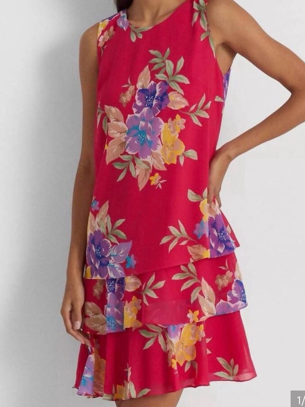 Ralph Lauren Floral Georgette Sleeveless Dress